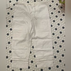 Jaclyn Smith White Linen Pants Size Small